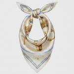 Between Worlds -Swallow Side- White SatIn Scarf
